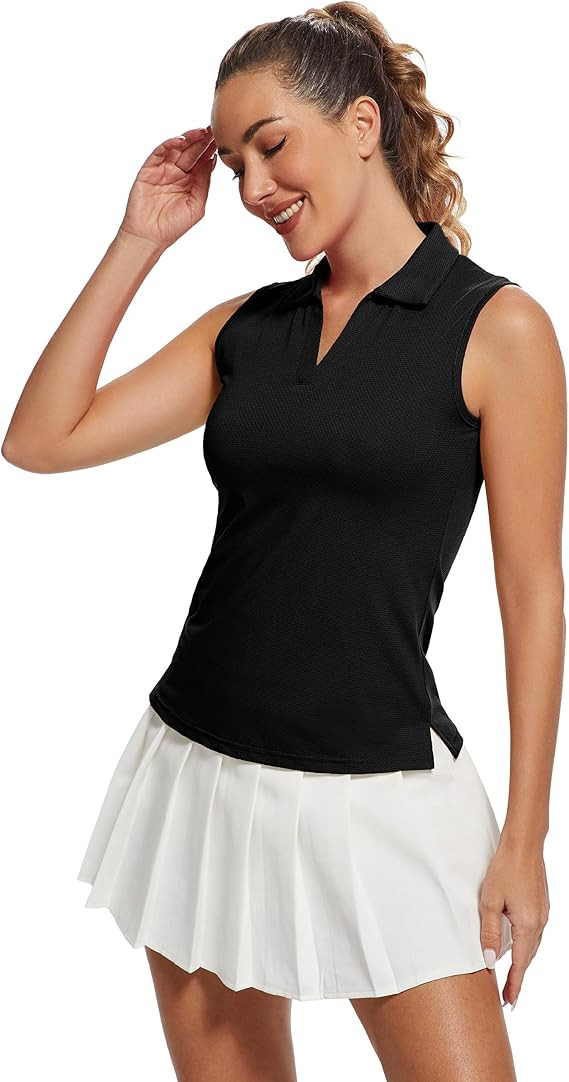 MathCat Women's Sleeveless Golf Shirts UPF 50+ Quickly Dry Tennis Polo Lightweight Sports Athleti... | Amazon (US)