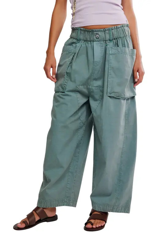 Free People Costa Straight Leg Harem Pants in Stormy Sea at Nordstrom, Size Small | Nordstrom