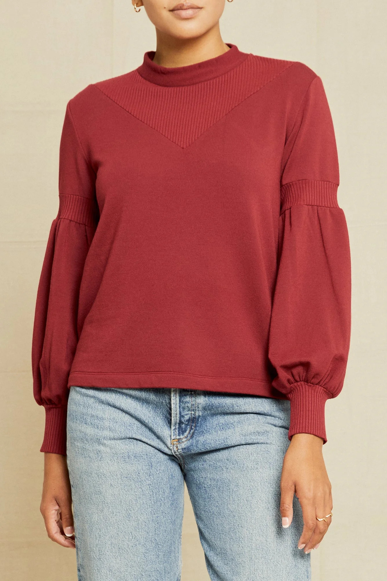 Maggie Luxe Fleece Top - Mulberry | Amour Vert