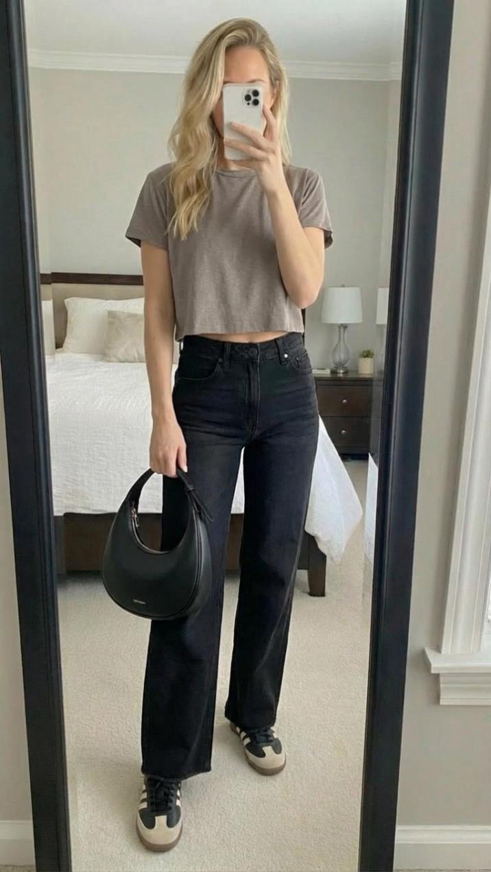 Easy everyday outfit 🤎 This **taupe tee with black jeans and tennis shoes** is one of those simple outfits that always works. If you love **neutral outfits**, this combo is effortless and comfortable while still looking put together.

A **classic taupe t-shirt** paired with **black denim** is the perfect base for a casual look, and **white or neutral tennis shoes** keep it relaxed and practical for everyday wear. This is the kind of **casual outfit idea** that works for running errands, casual coffee dates, travel days, or just a comfortable **everyday mom outfit**.

If you're building a **neutral capsule wardrobe**, pieces like a **basic taupe tee, black jeans, and classic sneakers** are staples you can mix and match all season long.

Linking this **taupe t-shirt**, my **favorite black jeans**, and similar **neutral basics and everyday casual outfits** that are perfect for **minimal style, casual fashion, and effortless everyday outfits**.

#casualoutfit #neutraloutfit #blackjeans #everydaystyle #casualfashion #effortlessstyle #capsulewardrobe #minimalstyle #tennisshoes #everydayoutfit
 

 