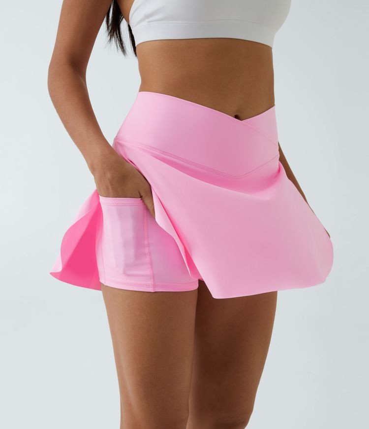 Women’s Softlyzero™ Airy Crossover Side Pocket 2-in-1 Cool Touch Tennis Skirt-Lucid-Longer Le... | HALARA