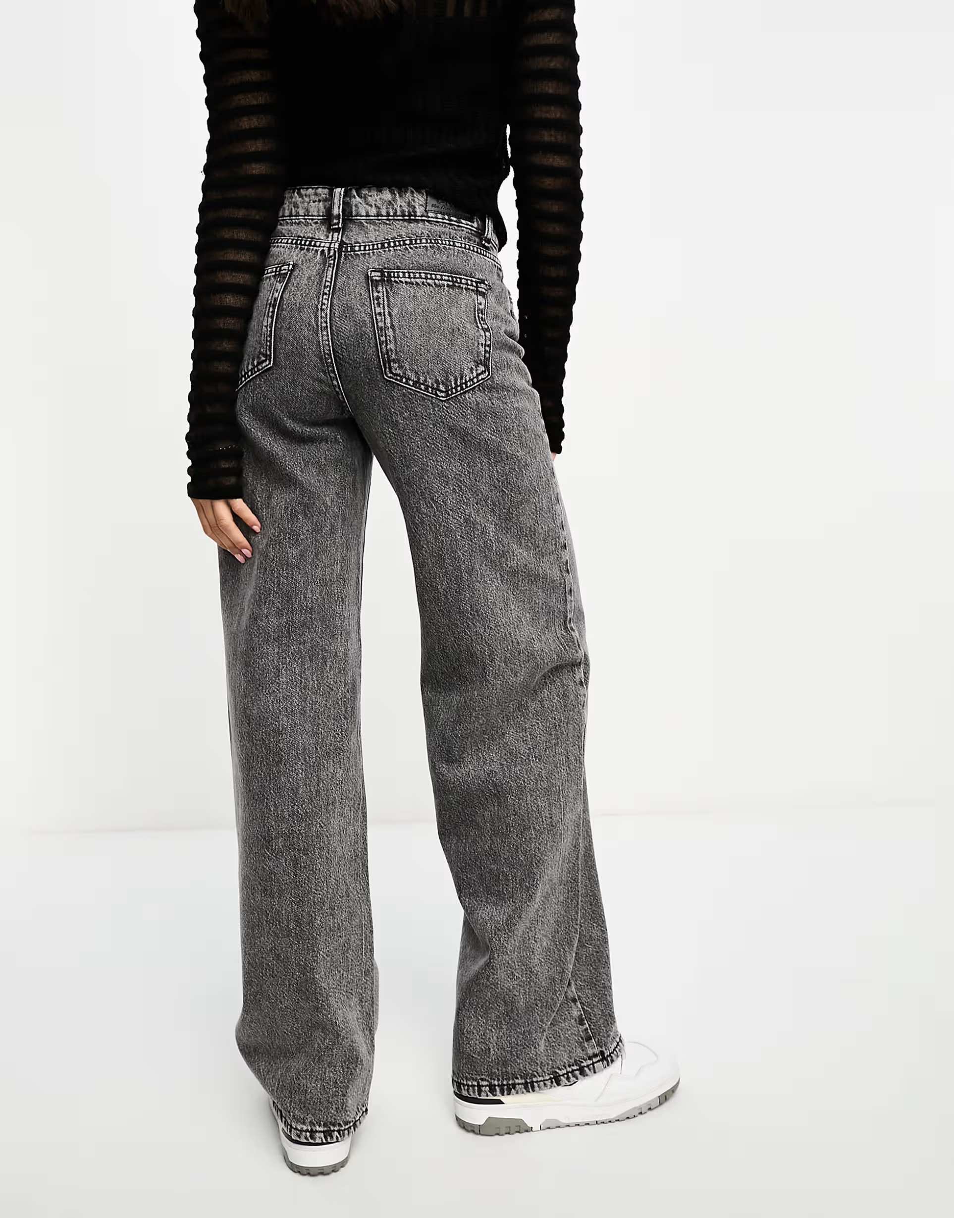 Only Hope wide leg jeans in acid wash grey | ASOS | ASOS (Global)