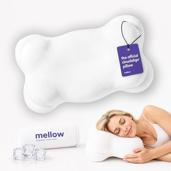 Mellow CloudAlign Memory Foam Pillow for Neck & Shoulder Support, Dual Height Ergonomic Cervical ... | Amazon (US)