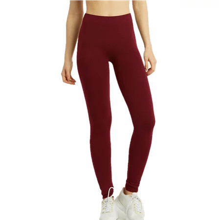 Women s Polyester Full Length Color Leggings Plus Size Burgundy 1 Count 1 Pack | Walmart (US)