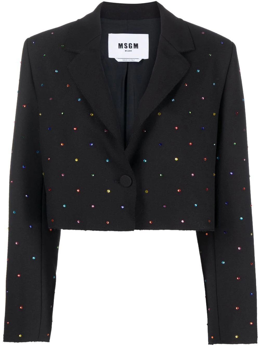 MSGM crystal-embellished Cropped Blazer - Farfetch | Farfetch Global