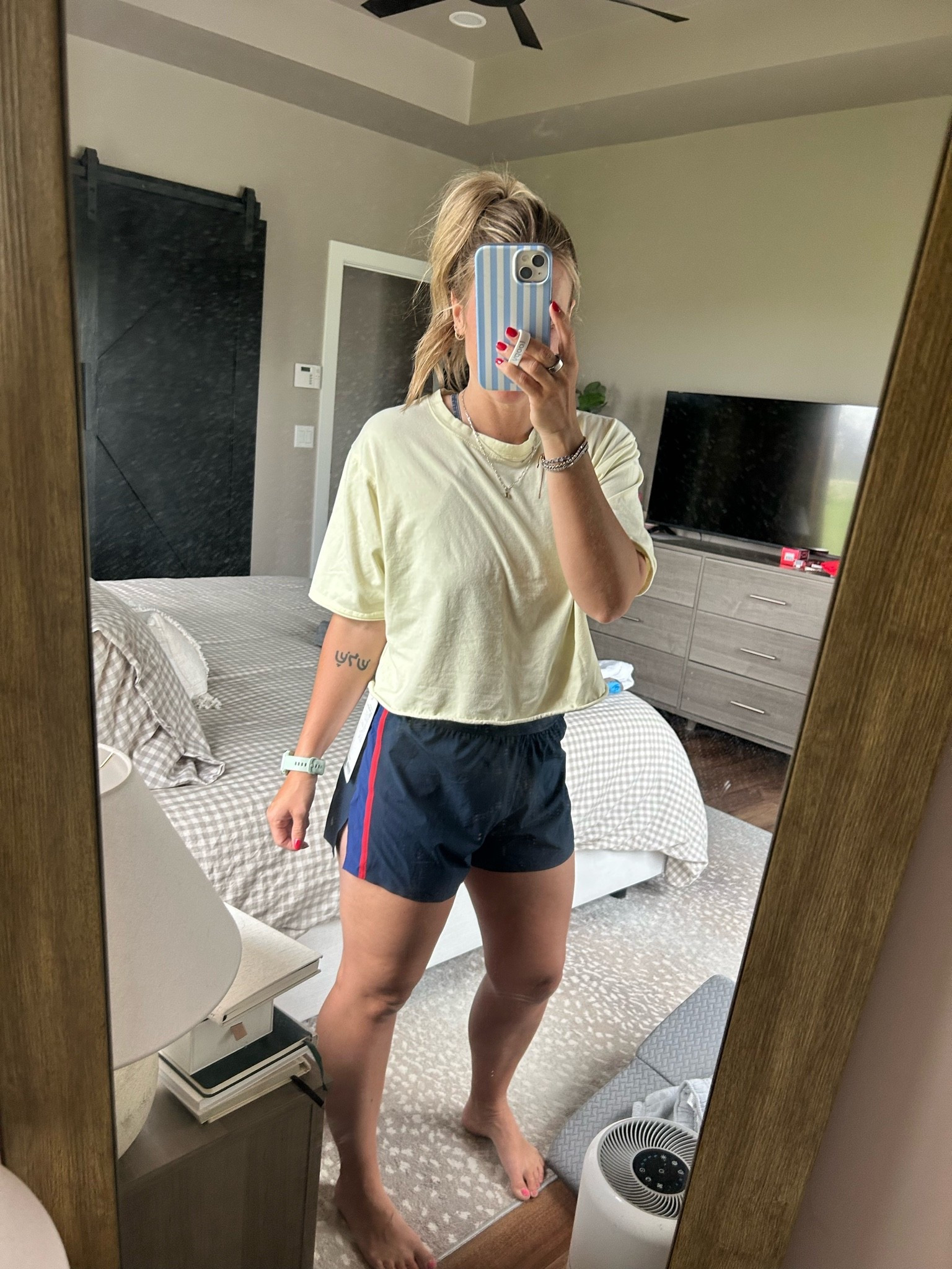 @lululemon shorts size small - LOVE the side slit & stripe, tee size small

#LTKSaleAlert #LTKootd #LTKActive