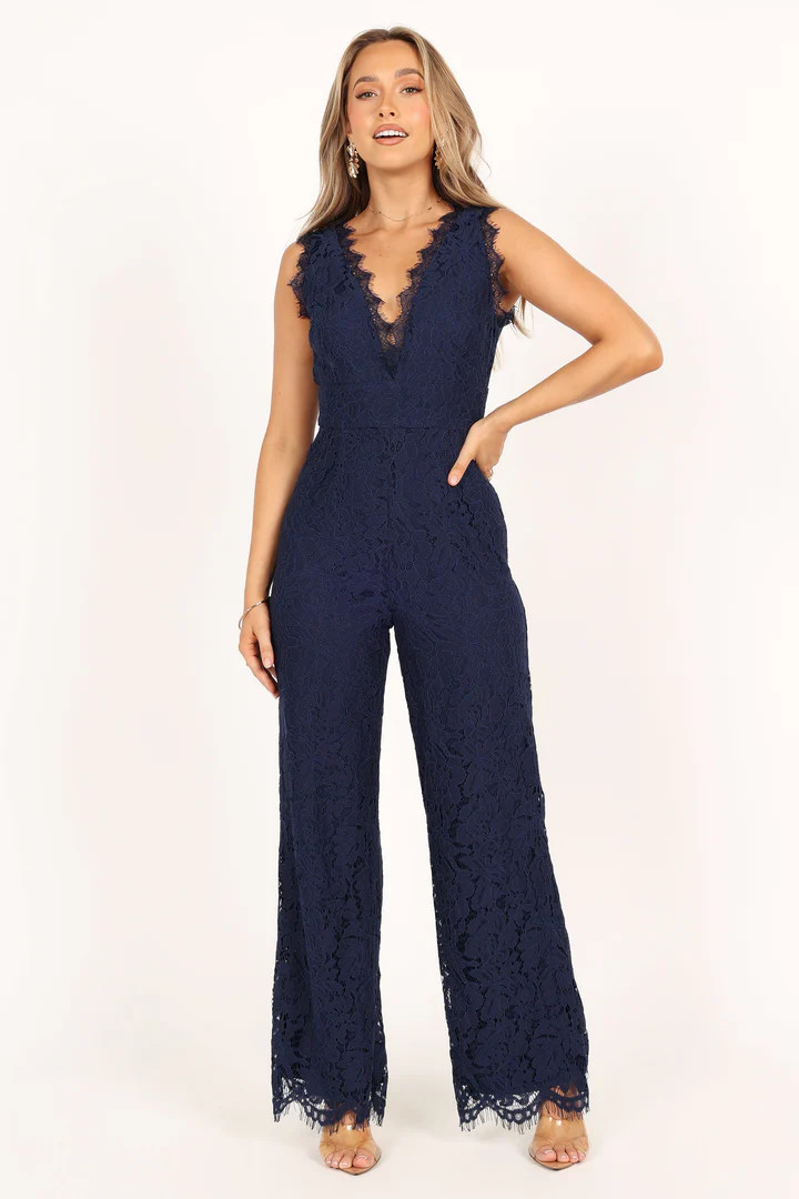 Eloise Lace Jumpsuit - Navy | Petal & Pup (US)