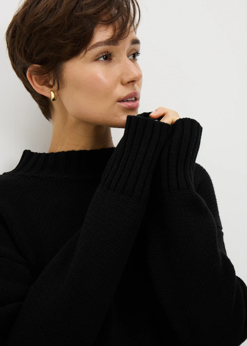 Black High Neck Knitted Jumper | Matalan (UK)