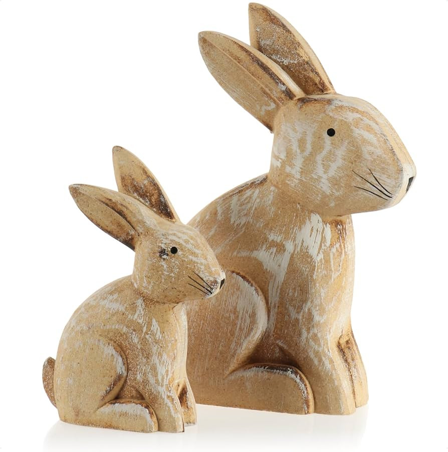 com-four® 2X Deko-Aufsteller Osterhase - Holz-Dekoration zum Hinstellen für Ostern - niedliche ... | Amazon (DE)