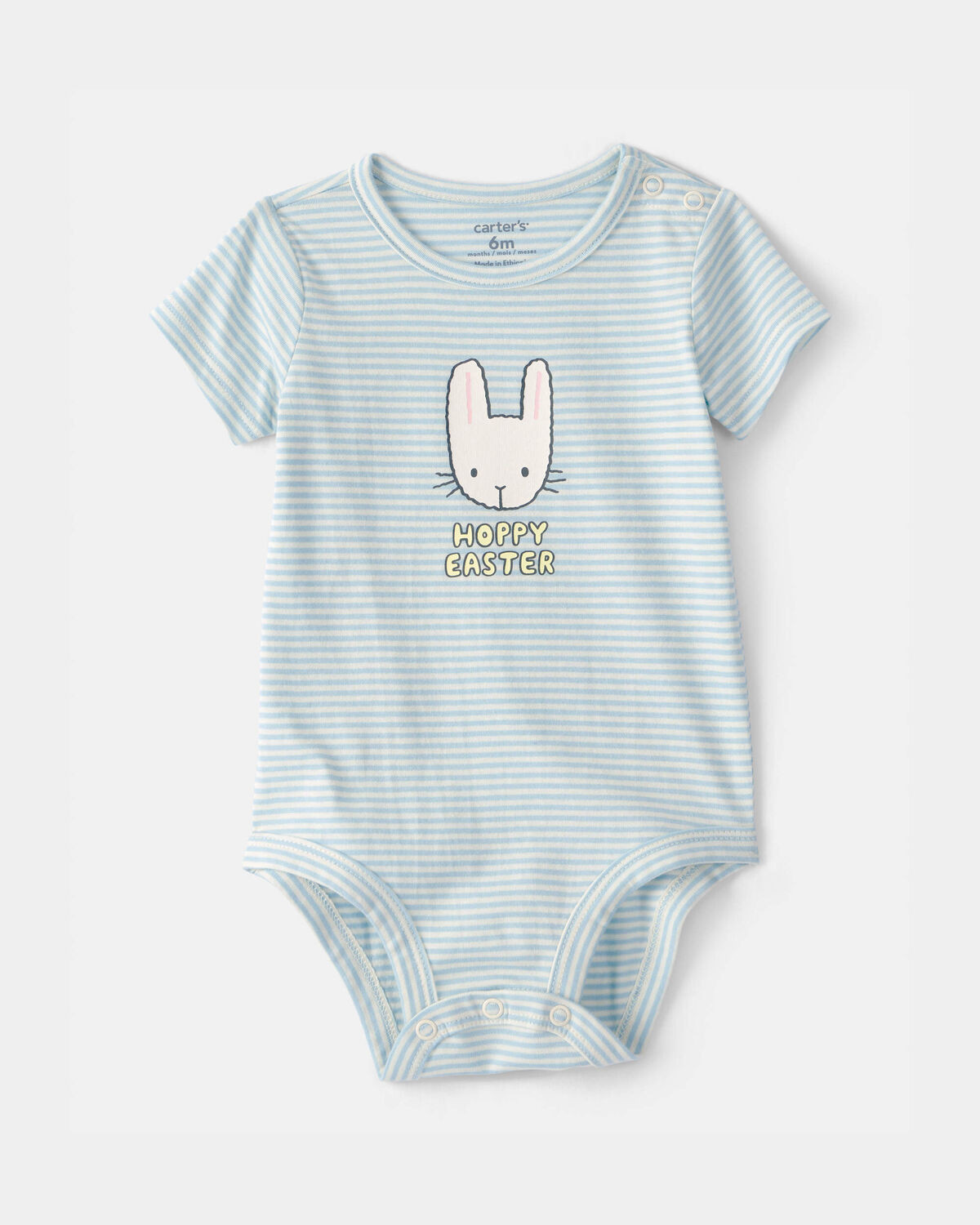 Baby 'Hoppy Easter' Bunny Graphic Bodysuit - Blue | Carter's Inc