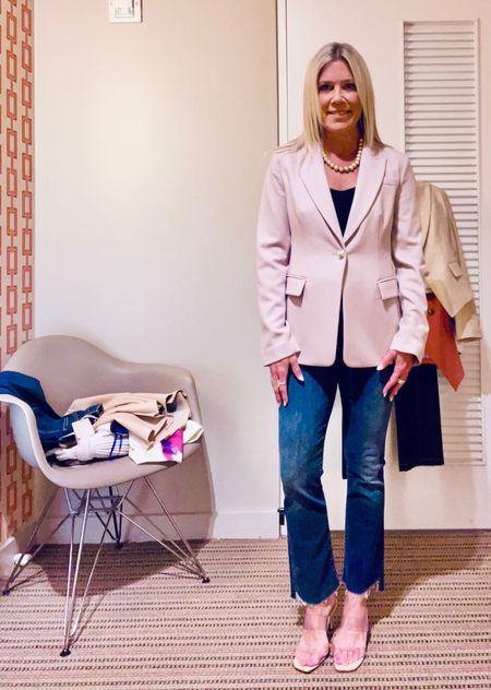 Light neutral colors are perfect for a casual chic daytime look. This pale pink blazer layers over a neutral outfit or pair with jeans. 

#LTKsalealert #LTKSeasonal #LTKstyletip