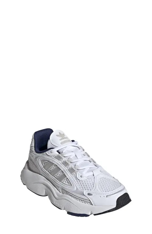 adidas Kids' Ozmillen Sneaker in White/Grey/Bright Blue at Nordstrom, Size 6 M | Nordstrom