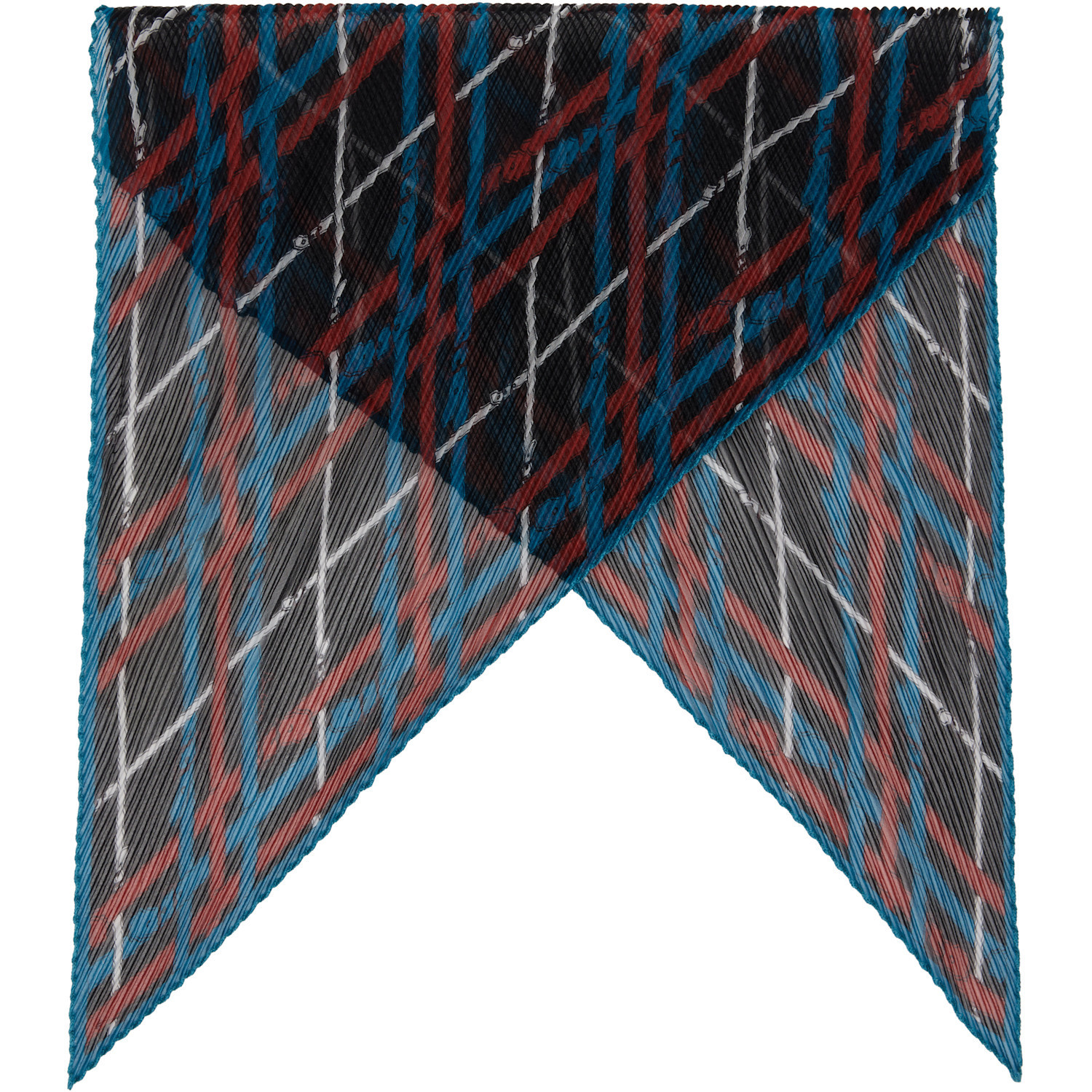 Burberry Black & Blue Belt Check Silk Chiffon Scarf | SSENSE