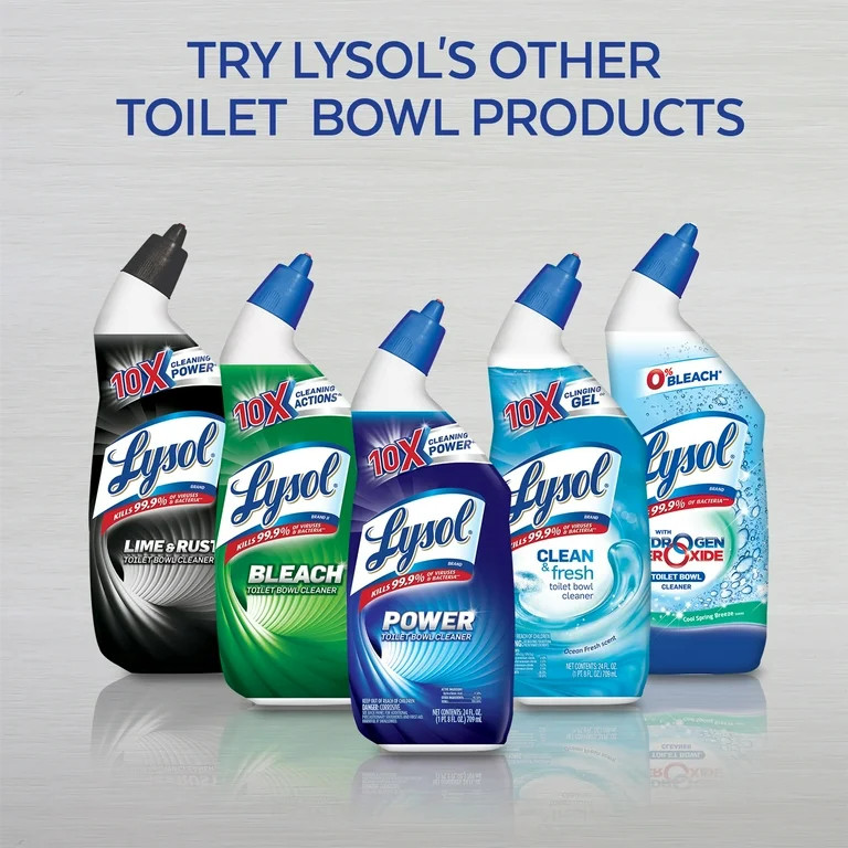 Lysol Power Toilet Bowl Cleaner Gel, For Cleaning and Disinfecting, Stain Removal, 24oz (Pack of ... | Walmart (US)