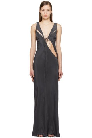 Gray Triquetra Contoured Maxi Dress | SSENSE