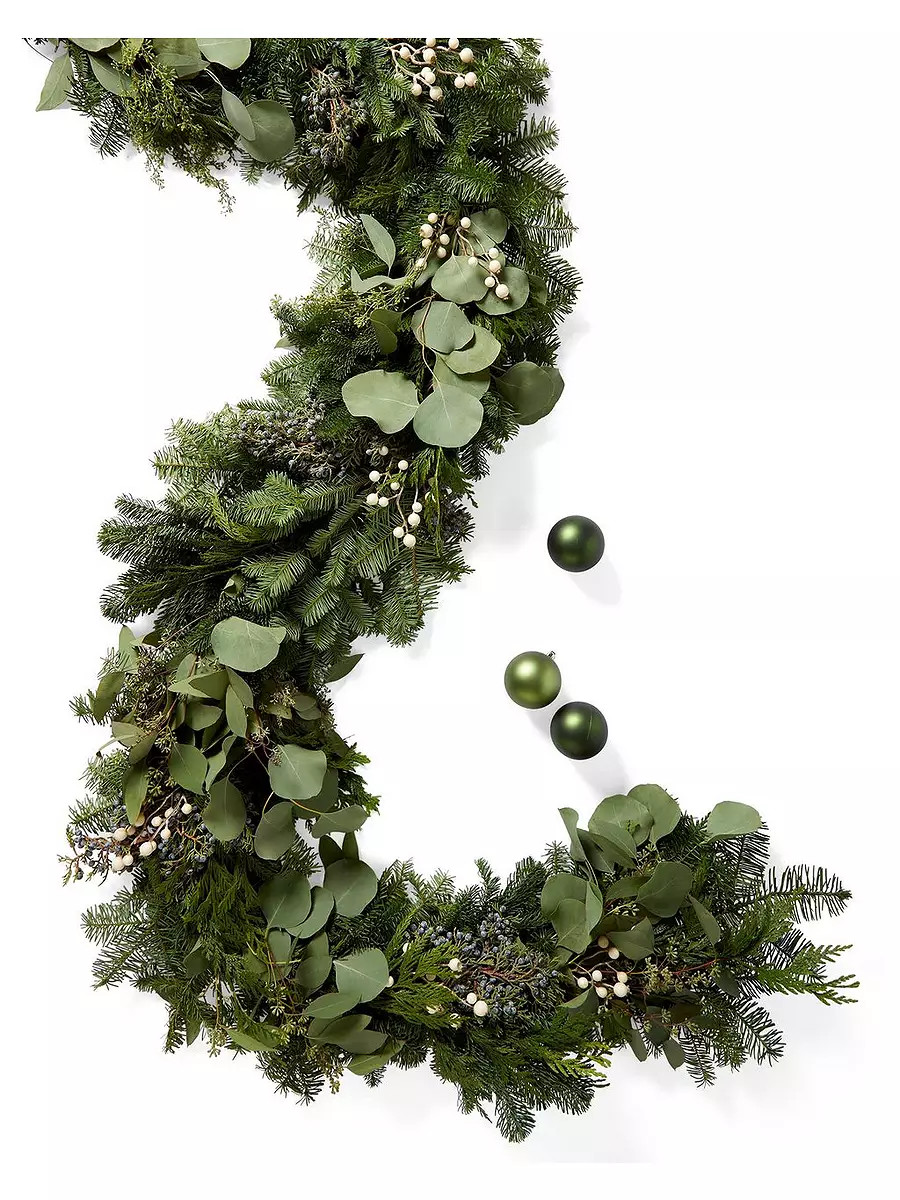Fresh White Berry Garland | Serena and Lily