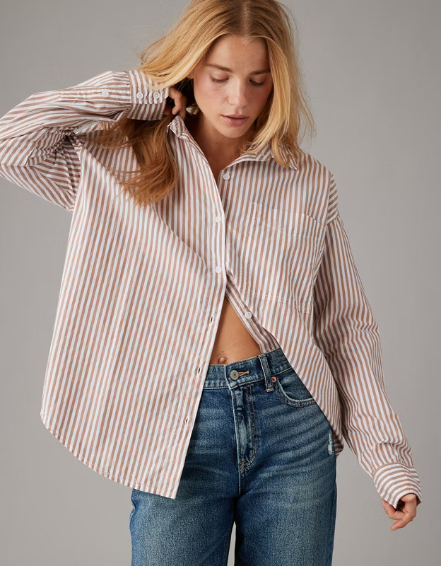 AE Perfect Button-Up Shirt | American Eagle Outfitters (US & CA)