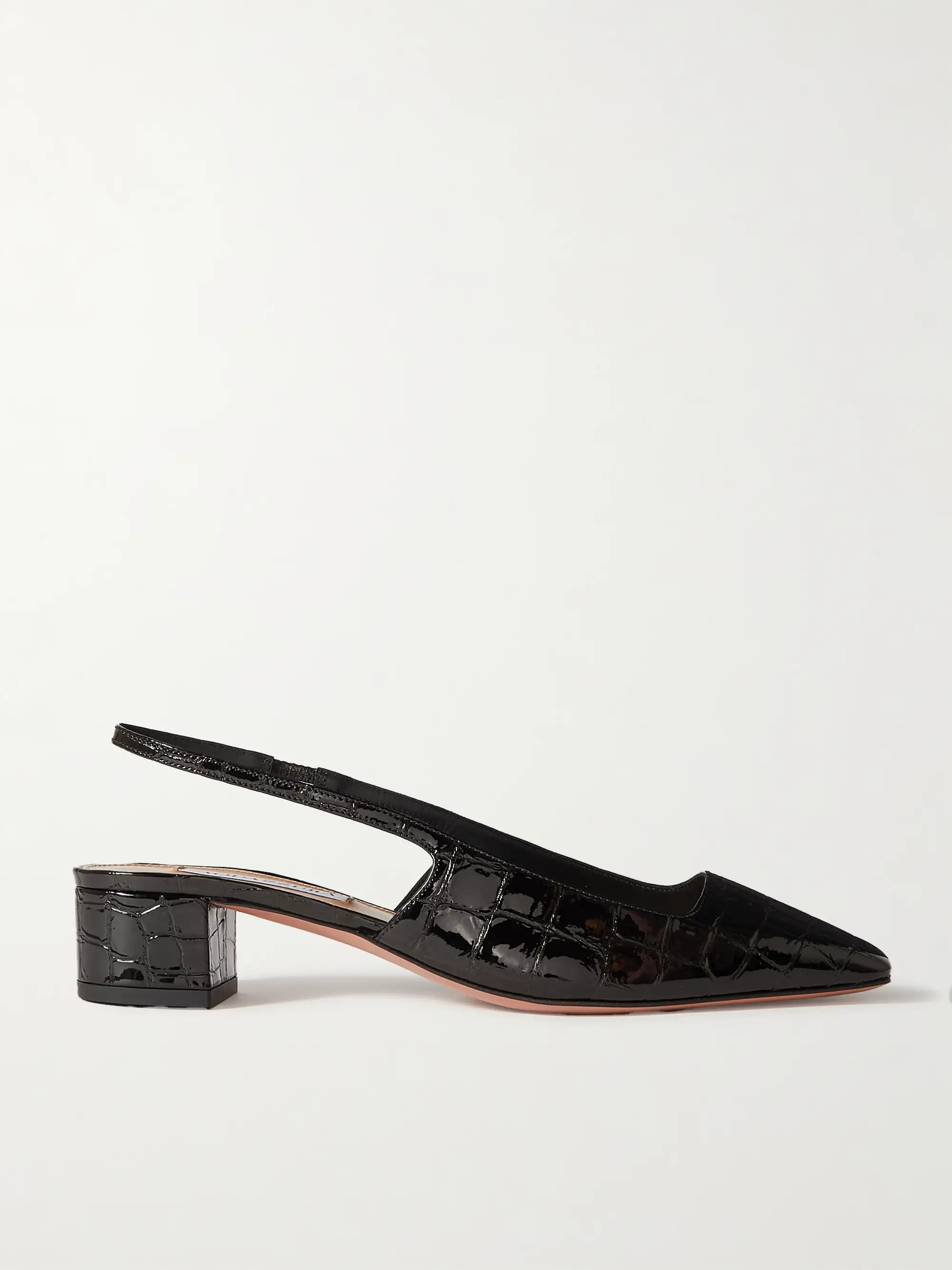 Ginza 35 croc-effect patent-leather slingback pumps | NET-A-PORTER APAC