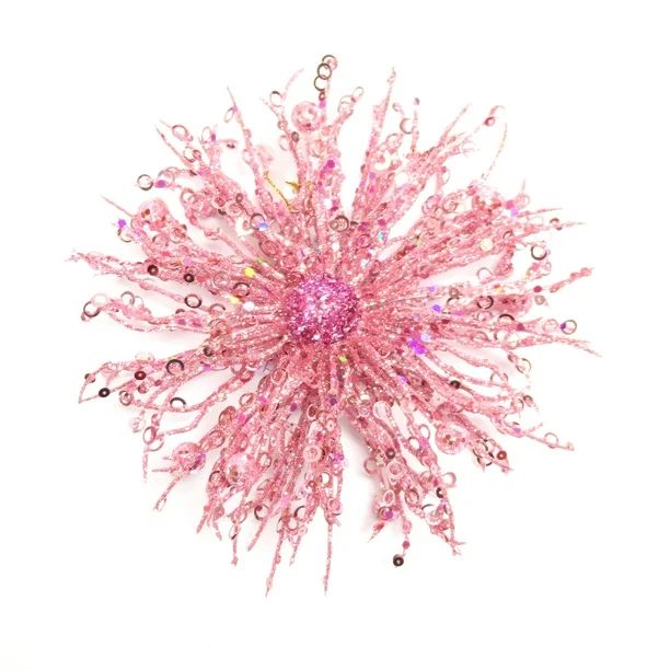 Holiday Time Blushful Pink Glitter Starburst Decorative Accent Christmas Ornament - Walmart.com | Walmart (US)