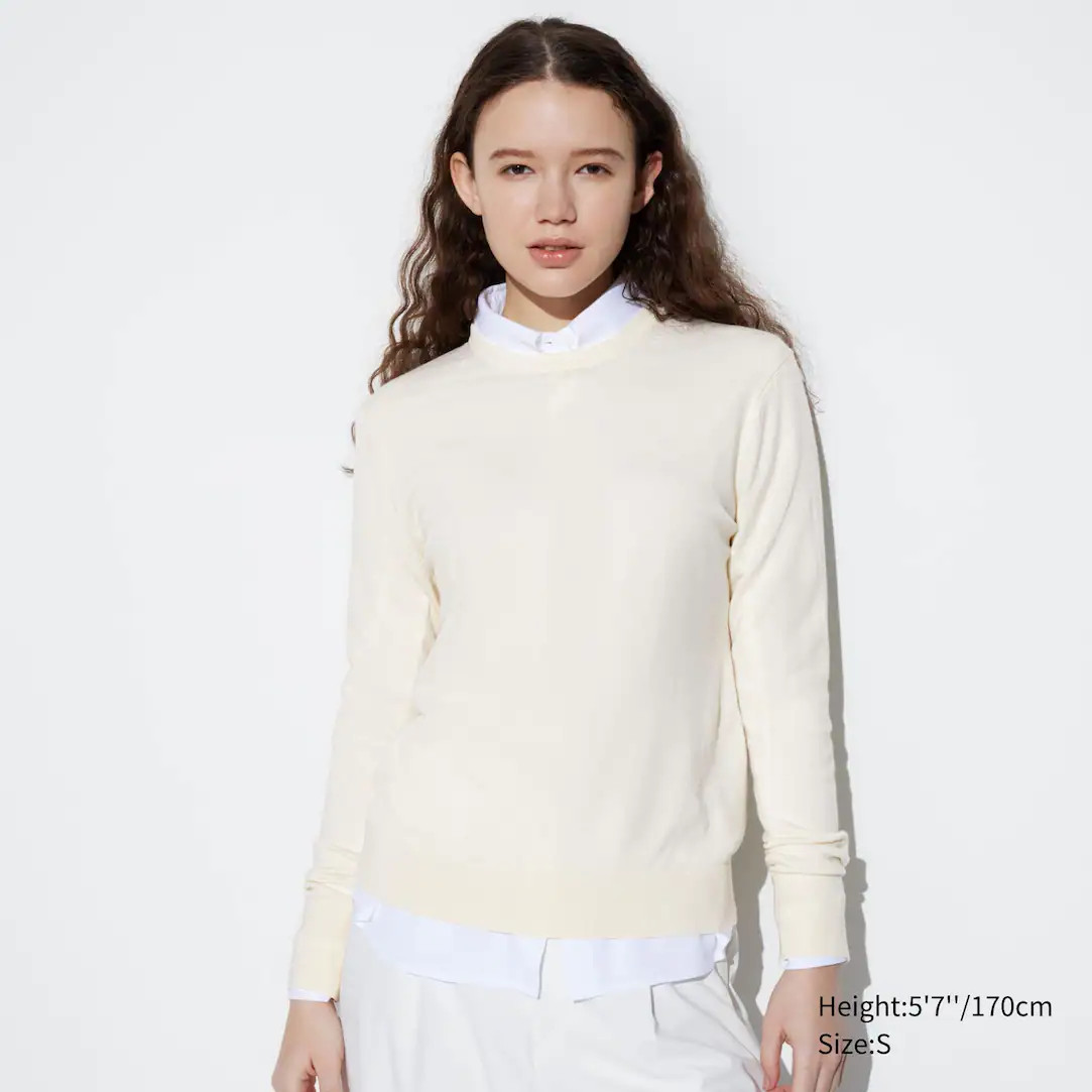 100% Extra Fine Merino Crew Neck Jumper | UNIQLO (UK)