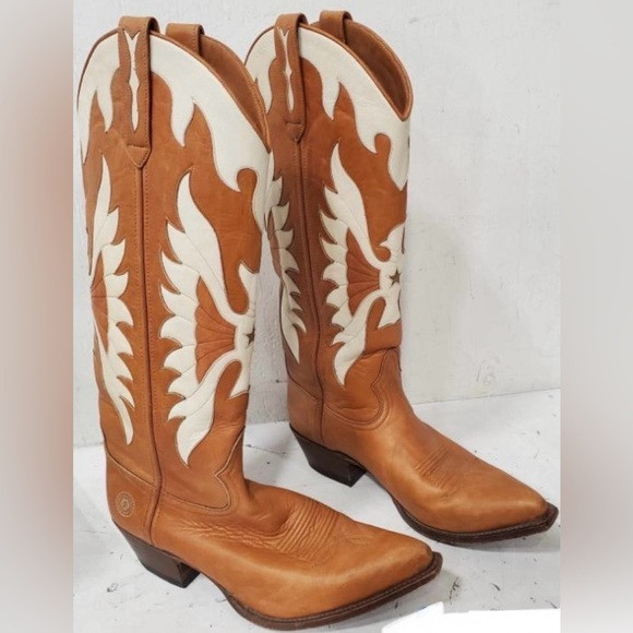 Ranch Road Scarlett Firebird Tan and White Western Boots, Made In Spain | Poshmark