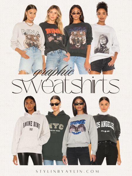 Graphic sweatshirts, Anine Bing, athleisure style #StylinbyAylin 

#LTKstyletip #LTKSeasonal