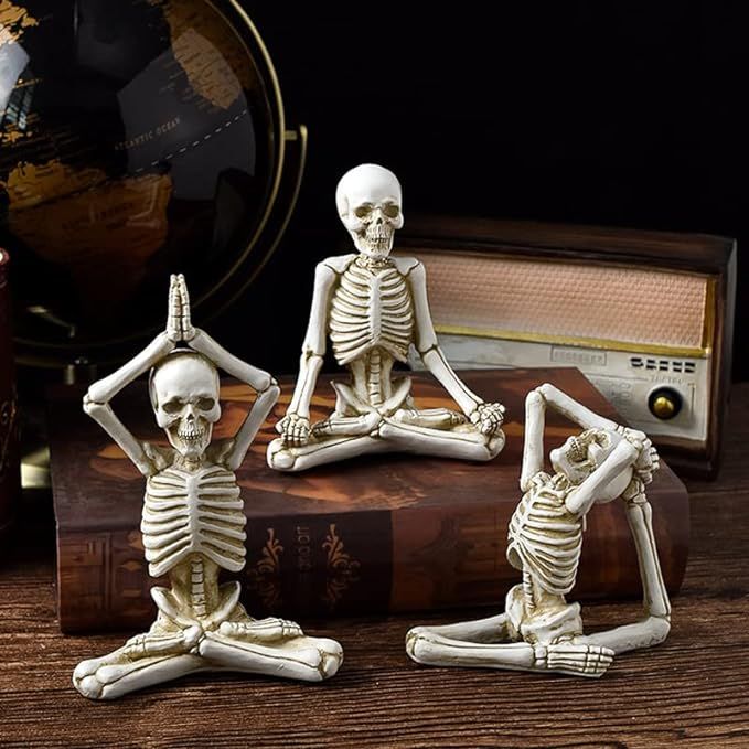 3Pcs Yoga Skeletons Figurines Resin Mini Skeleton Decor Skull Statue Novelty Yoga Staute Figurine... | Amazon (US)