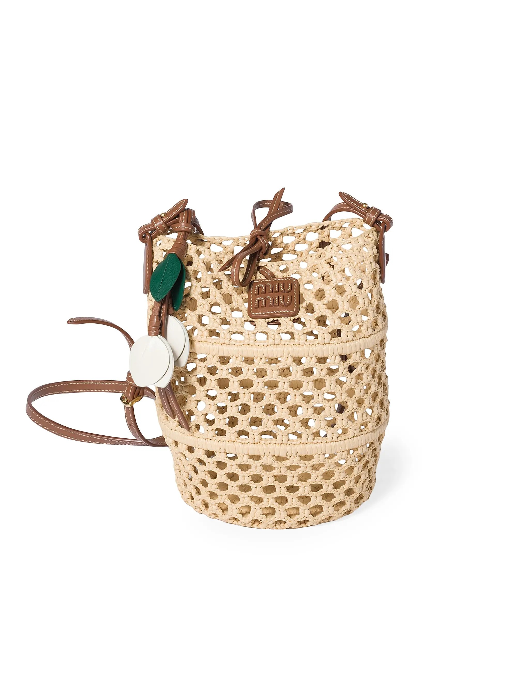 Miu Miu Raffia Crochet Pouch | Saks Fifth Avenue | Saks Fifth Avenue