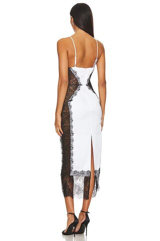 Lilia Midi Dress in White & Black | Revolve Clothing (Global)