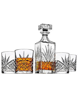 Godinger Dublin Crystal 5 Piece Decanter Whiskey Set - Macy's | Macy's