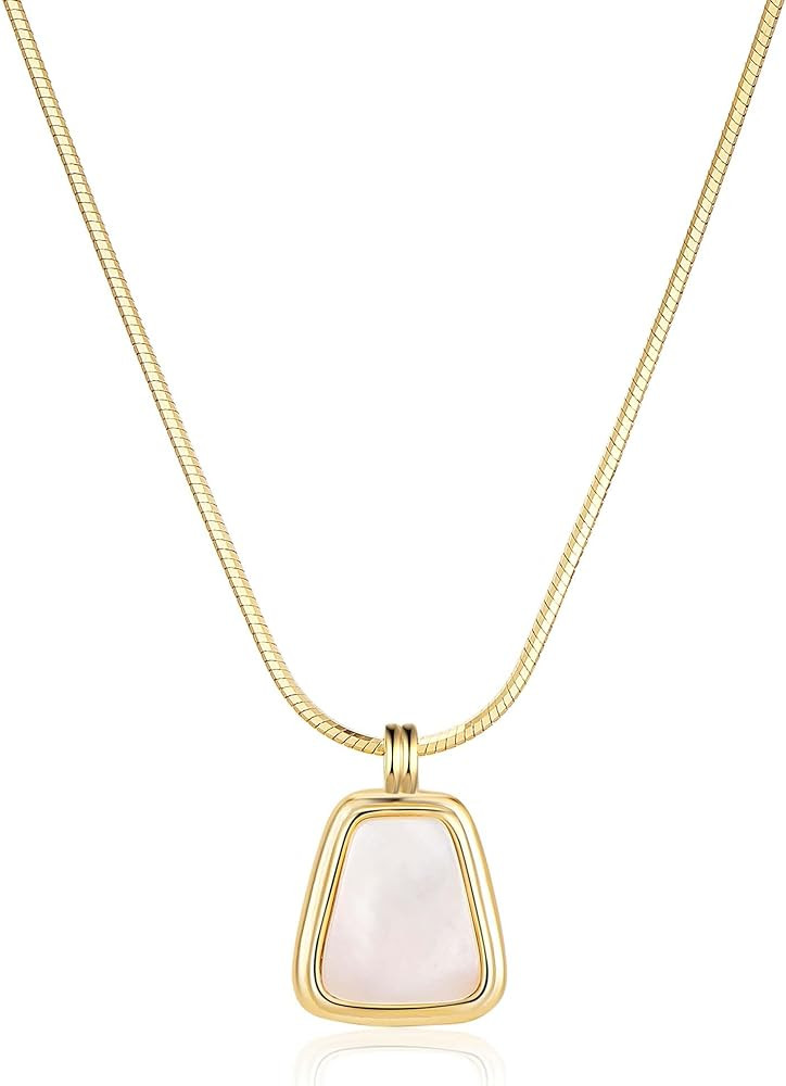 Gold Pendant Necklace - Pearl Choker Necklaces - Dainty Gold Plated Necklace Jewelry Gifts for Wo... | Amazon (US)