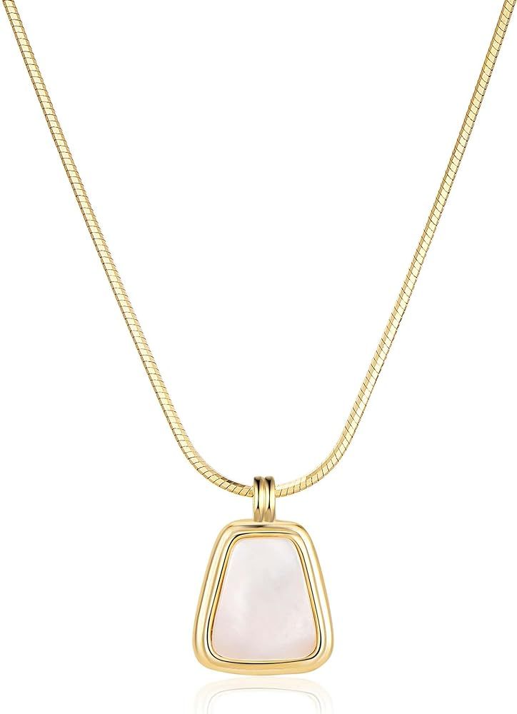 Gold Pendant Necklace - Pearl Choker Necklaces - Dainty Gold Plated Necklace Jewelry Gifts for Wo... | Amazon (US)