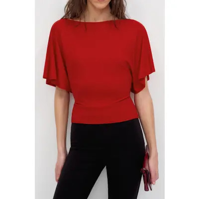 Reformation Avery Boatneck Knit Top in Mole at Nordstrom, Size X-Small | Nordstrom