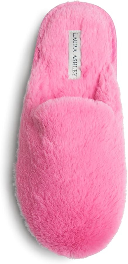 Laura Ashley Ladies All Over Plush W/Memory Foam Slippers | Amazon (US)
