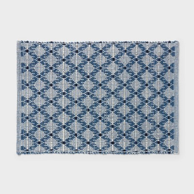 20"x30" Geo Bath Rug Glazed Blue - Threshold™ | Target