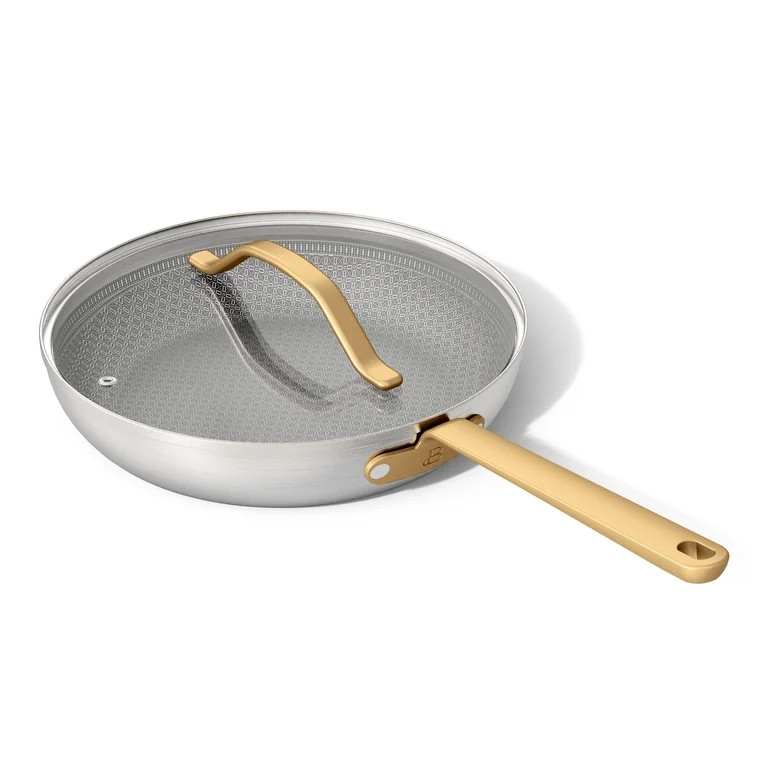 Beautiful 10" Hybrid Tri-Ply Stainless Steel Fry Pan with Lid, EverGood Ceramic Nonstick Coating ... | Walmart (US)