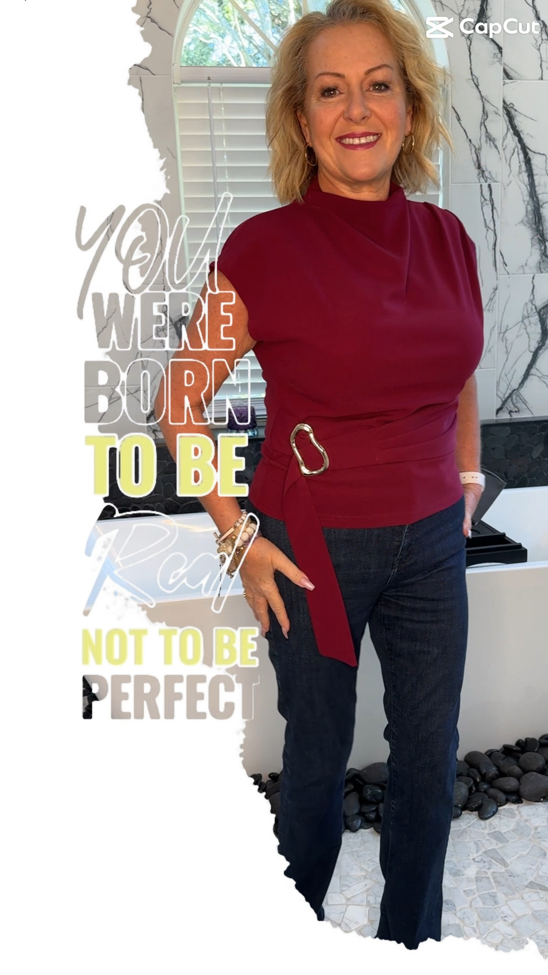 ✨ You were born to be real, not perfect. ✨
Fall chic vibes in my sleeveless blouse, classic Guess jeans, and dangle bracelets. Effortless style for a confident season. 🍂


#LTKOver40 #LTKFallSale #LTKTravel