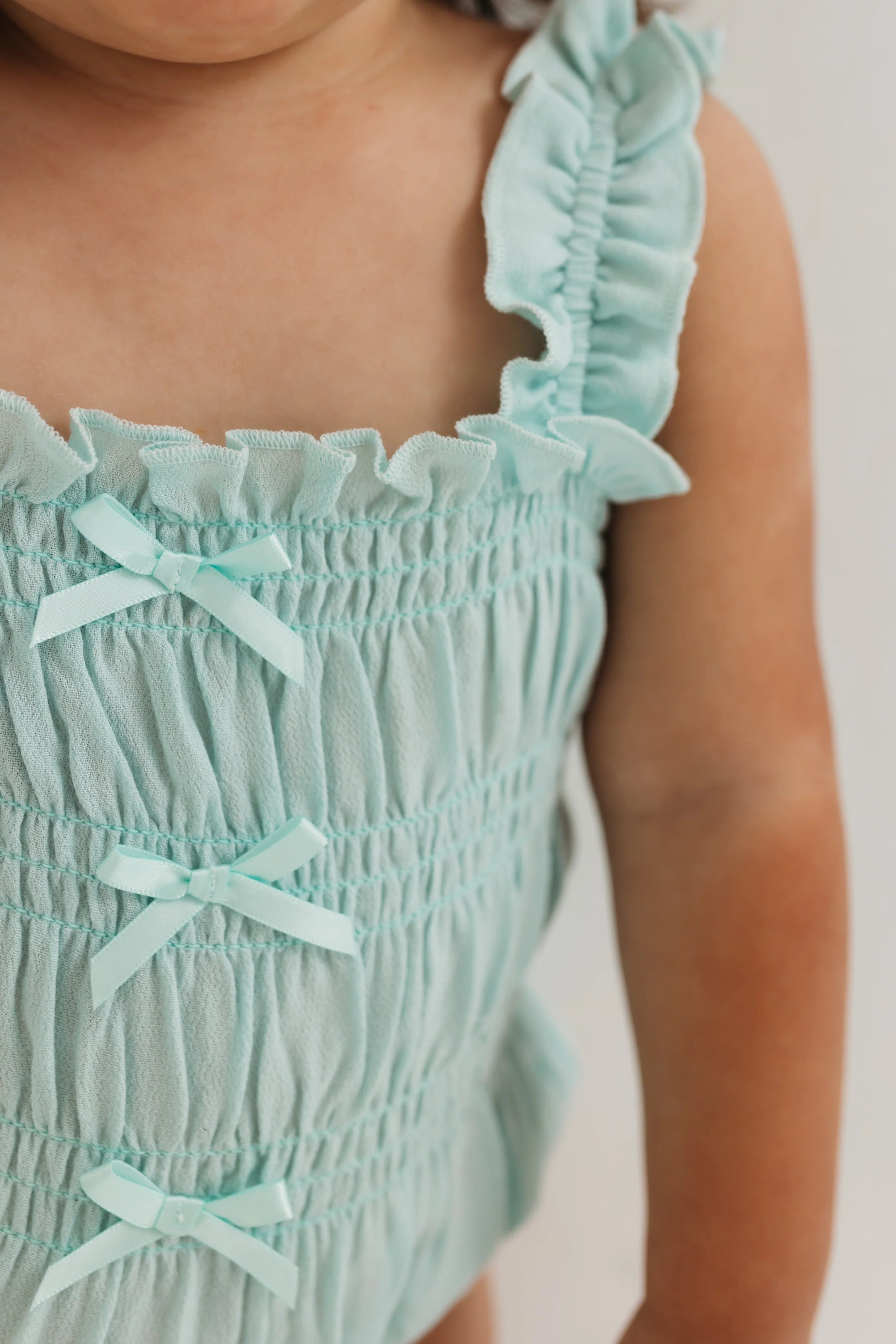 Teal Bows Bubble Romper | In My Jammers