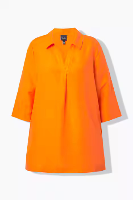 Longtunika, A-Linie, Hemdkragen, 3/4-Arm | Ulla Popken DE