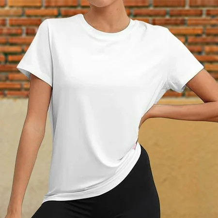 Unique White Tee Shirt Women Classic T-Shirts for Women Ladies loose sports tops short-sleeved T-shirt White M | Walmart (US)