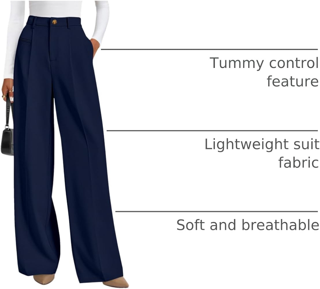 PRETTYGARDEN Womens Wide Leg Dress Pants 2026 Business Casual Flowy Work Palazzo Pants High Waist... | Amazon (US)