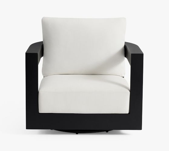 Malibu Metal Swivel Curved Outdoor Lounge Chair | Pottery Barn (US)