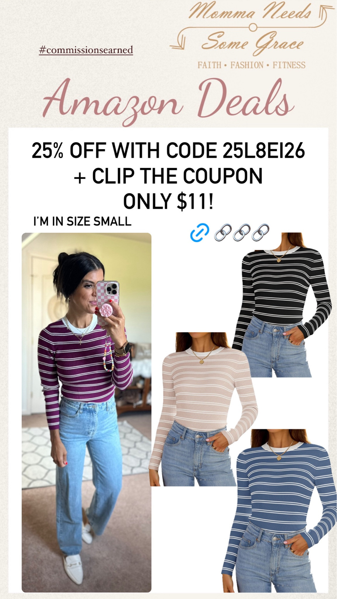 Striped crew neck tee on sale for $11! I’m in a small

#LTKFindsUnder50 #LTKSaleAlert #LTKSeasonal