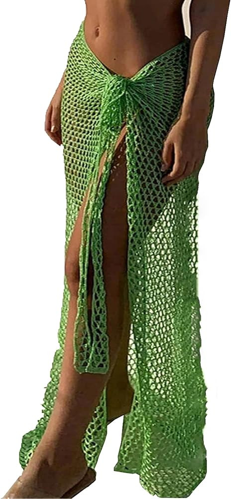 Green Swimwear Cover Up Crochet Sarong,Sexy Fashion Beach Hand Crochet Shawl Capelet Fishnet Net ... | Amazon (US)