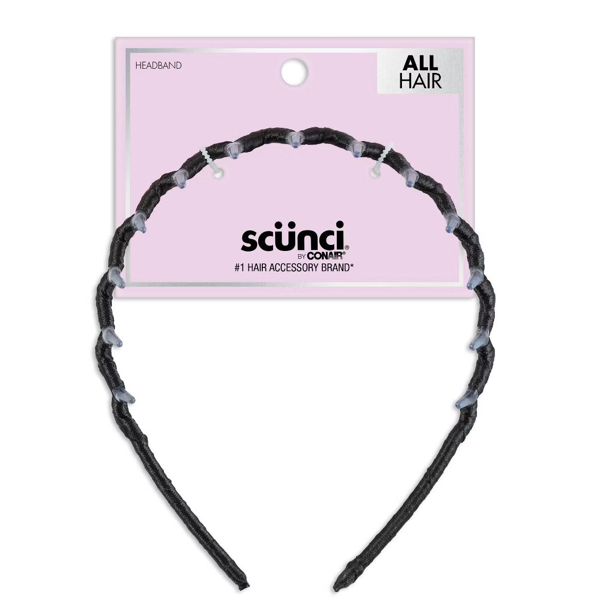 scünci Fabric Covered Zigzag Headband - Black - All Hair | Target