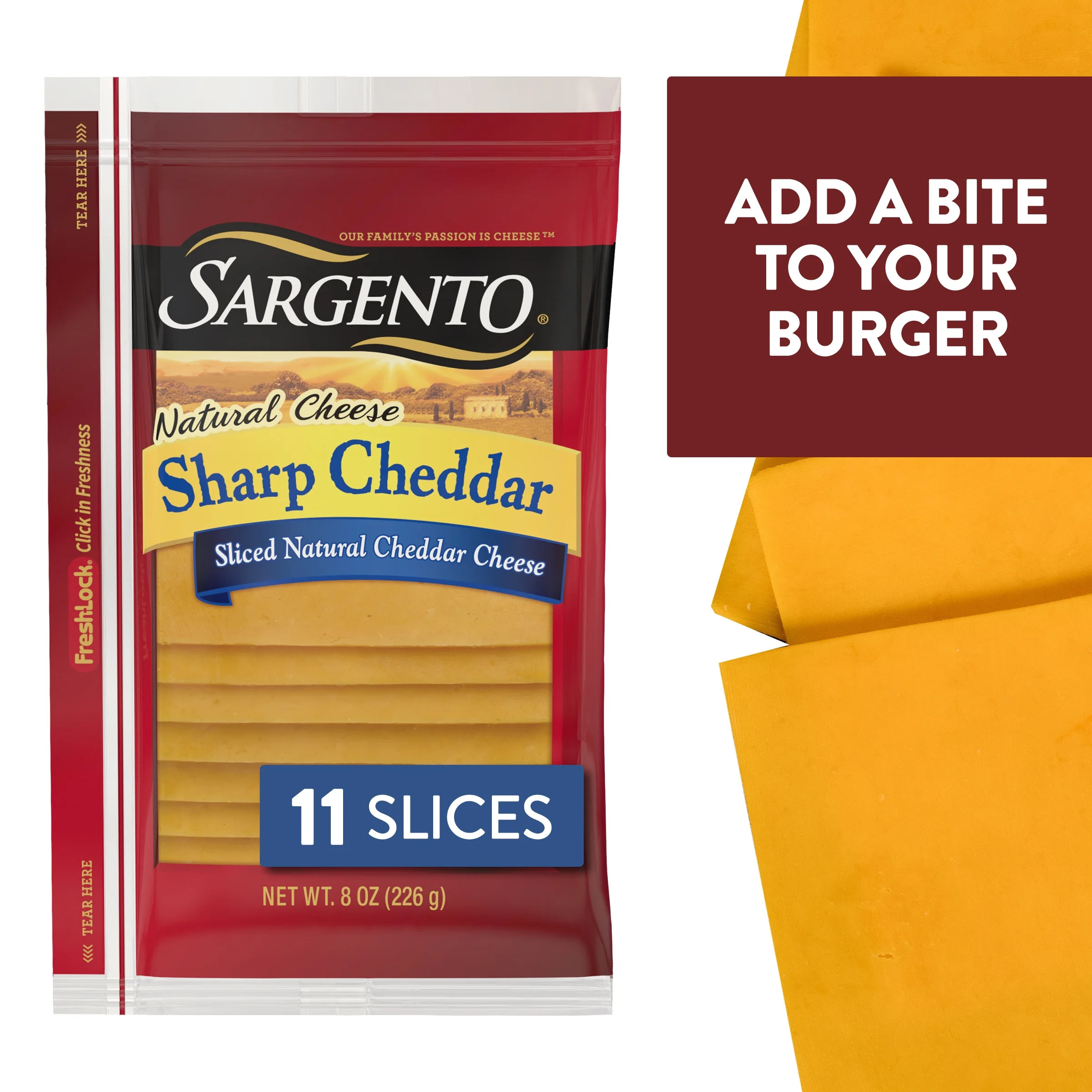 Sargento® Sliced Sharp Natural Cheddar Cheese, 11 slices | Walmart (US)