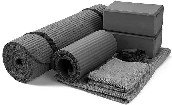 BalanceFrom GoYoga 7-Piece Set - Include Yoga Mat with Carrying Strap, 2 Yoga Blocks, Yoga Mat To... | Amazon (US)