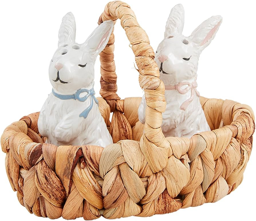 Mud Pie Bunny Salt And Pepper Set; 3 1/4" x 1 3/4" | Amazon (US)