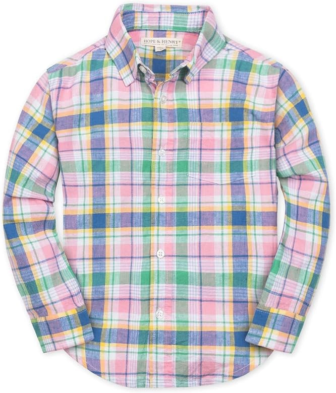 Hope & Henry Boys' Linen Classic Button Down Shirt | Amazon (US)
