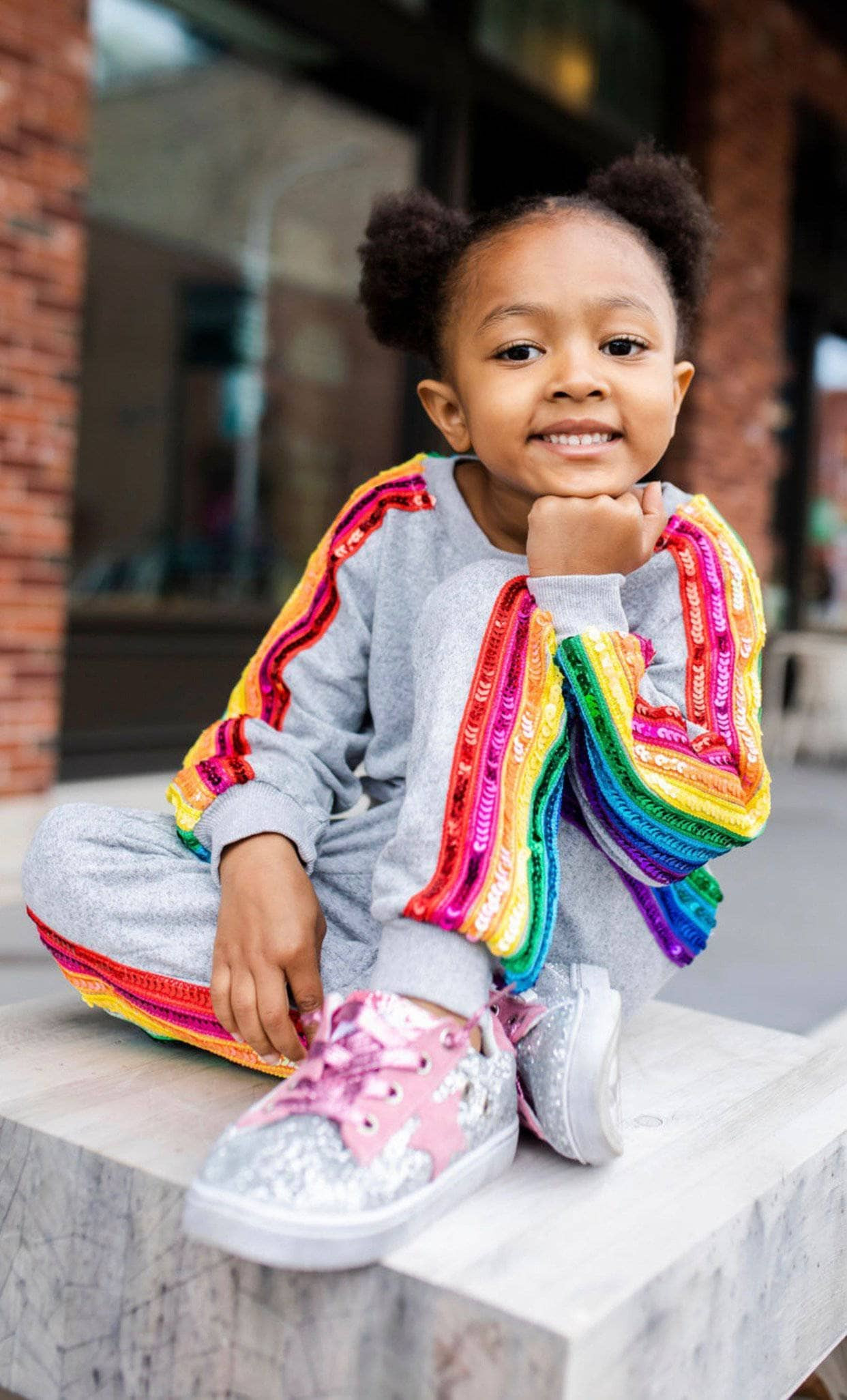 Sequin Rainbow Tracksuit Set | Lola + The Boys